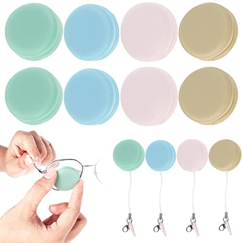 12PCS Macaron Mobile Phone Screen Cleaner, Macaron Computer Screen Cleaner Wipewith Case,Reusable Mobile Phone Screen Glass Cleaner, Cleaning Wipes Key Pendant for Smart Phone Computer Tablet(12pcs)