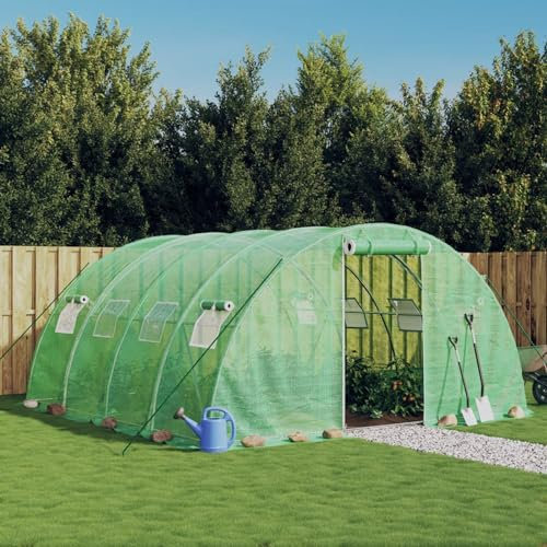 ARKEM Serre avec Cadre en Acier Vert 16 m² 4x4x2 m,Carport Abri Voiture,Serre Tunnel