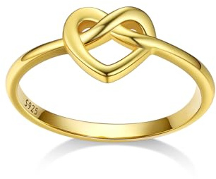 Bestyle Irische Claddagh/Triquetra/Infinity Herz Ring Damen Mädchen Text gravierbar Personalisiertes Geschenk Ringgröße 47-67