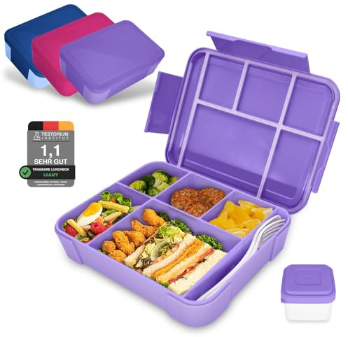 IJIAMY Brotdose Kinder mit Fächern, Bento Box Kinder, Auslaufsicher Lunchbox Kinder, Brotbox für Mädchen & Jungen, Snackbox, Perfekt für Schule, Kindergarten & Ausflüge