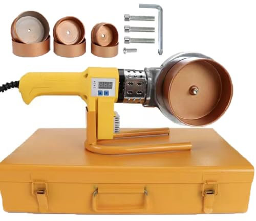 YhsPkh Saldatore per Fusione di Tubi con Scatola, Saldatrice per Plastica, Testa Portapettini da 9 Pezzi (75-110 Mm + 20-63 Mm), per Saldare Tubi Ppr/PE/Pp in Rame