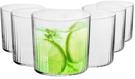 Krosno Cider Water Juice Cocktail Drink Glasses | Set of 6 Glasses | 410 ml | Mixology LUMI Collection | Ideal for Home, Restaurant and Parties | Dishwasher Safe