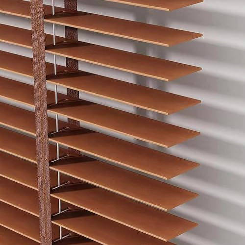 Venetian Blinds Wooden 40cm 60cm 80cm 90cm 100cm 110cm 125cm 140cm,Blackout Window Shutter Blinds,50mm Wide Slats,Real Wood Blinds for Home Office,Customizable,WxH-50x180cm/20x71in