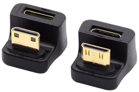 chenyang Lot de 2 adaptateurs Mini HDMI mâle vers Mini HDMI femelle - Convertisseur d'angle 180 degrés - 8K@60Hz 4K@120Hz