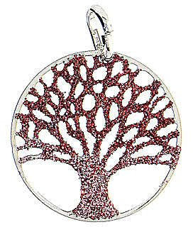 Holyart Ciondolo Albero della Vita Argento 925 diamantato Rosso