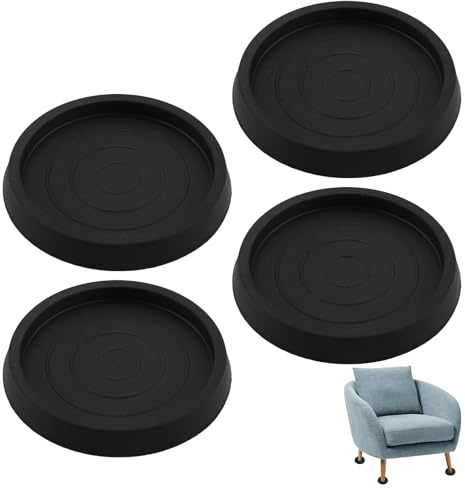 4PCS 2.5-Inch Furniture Gripper Pads, Round Rubber Furniture Caster Cups, Non-Slip Furniture Pads for Bed, Sofa, Chair, Table, Piano, and Cabinet - Floor Protectors, Chair Leg Caps, Furniture Coasters