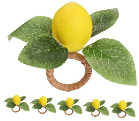 Gatuida 6piezas Servilleteros Limón Elegantes y Duraderos para Decoración Mesa Fiesta Cumpleaños y Despedida Soltera Anillos para Servilletas para Cenas y Reuniones Familiares
