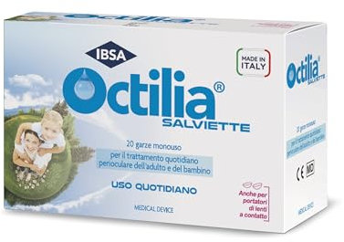 Octilia Salviette | 20 garze monouso per la detersione della zona perioculare di adulti e bambini