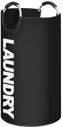 Luxtrous Laundry bags, 90L Collapsible Laundry Basket, Foldable Washing Bin, Laundry Bag with Padded Handles, Large Laundry Basket For Home, Dorm, Bathroom, Collapsible Laundry Hamper (Black)