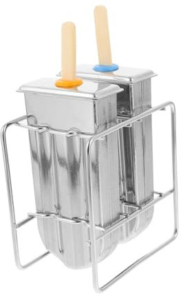 MAGICLULU Molde Casero Para Helados De Acero Inoxidable 50 Palitos De Madera Fácil De Usar y Limpiar