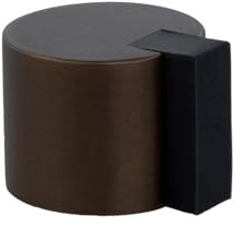 EVI Herrajes | Türstopper Boden Kleben | Ø24 x 20 mm | Messing Rustikales Finish, Schwarzer Gummi| Sehr gute Haftung | I-19324RU