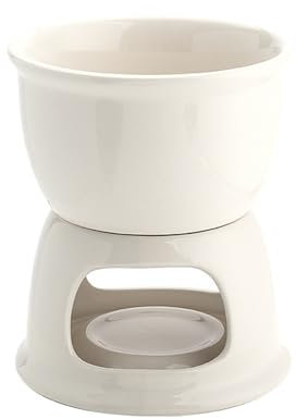 Bafnsiji Weißer Fondue-Topf-Set, Käse Fondue-Sets, Mini-Koskolorit-Schmelztiegel, Keramik Butter Warmer Set, ideal für Partys und Dip Süßigkeiten, Obst oder Kekse