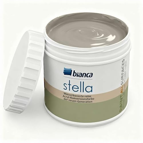 Bianca Stella Vernice per mobili premium senza carteggiatura per cucina e bagno, Beige tinta unita, Lucido, 500ml, a base acquosa, vernice acrilica per tutte le superfici, legno, piastrelle, metallo