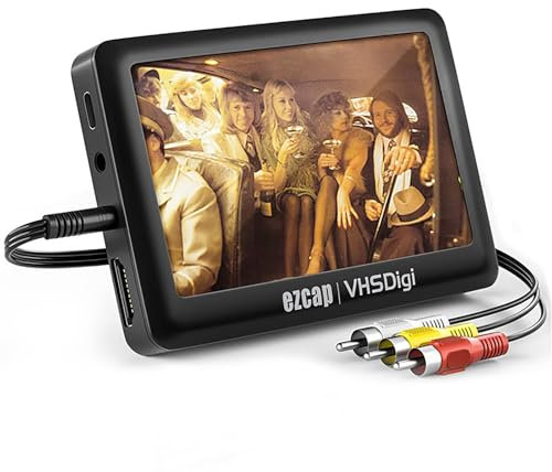 kesurpae Convertitore portatile da video a digitale, registrazione video per VHS, VCR, DVR, DVD, Hi8, compatibile con mini DV, videocamera, cassetta, nastro da 8 mm, console di gioco