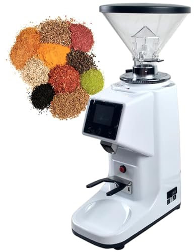 vnmudzeo 200 G/500 G Macinacaffè Elettrico A Macine Piatte, con 19 Impostazioni di Macinatura Precise, Macchina per caffè Espresso Commerciale da 200 W, Display Digitale,White-500ml