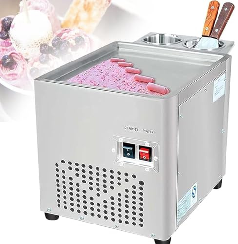 Machine à Glace Roulée Commerciale, Machine à Glace Roulée Professionnelle, Bac à Glaçons Sautés En Acier Inoxydable, Machine à Crème Glacée Pour Bars, Cafés Et Pâtisseries
