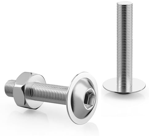 30 Stück Linsenkopfschrauben M6x40mm Schrauben Edelstahl Innensechskant mit Flansch und Muttern M6 Flachkopfschrauben Edelstahlschrauben A2 V2A ISO 7380 Gewindeschrauben Rundkopfschrauben Vollgewinde