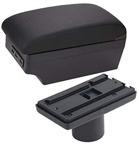QFJFBGGH Caja Consolas para Seat para Ibiza 6j para Ibiza 6L Caja Reposabrazos Caja Almacenamiento Contenido Tienda Central con Portavasos USB Reposabrazos Central(Taglia Unica)