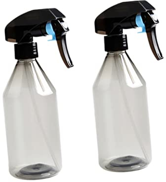 DINHEAROM 2Piezas Spray de Plástico Reutilizable para Jardín y Peluquería Inocuo y Duradero Color Transparente y Negro