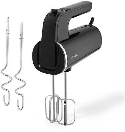 Sur La Table Core Digital Hand Mixer with 2 Stainless Steel Beaters, 5 Speed Settings and Turbo Function, Digital Controls, 500W, Black, SLT12011BLK