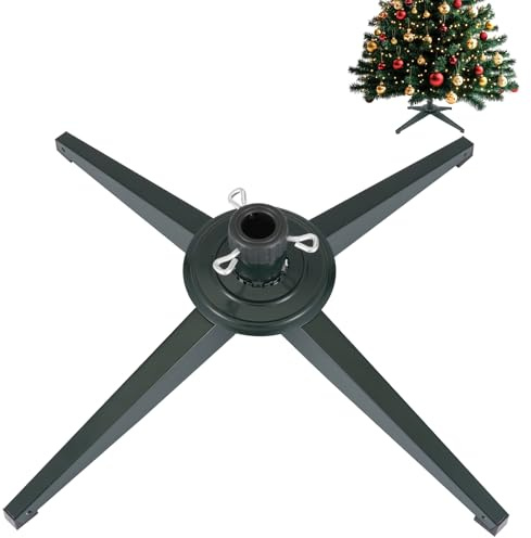 Sibosen Weihnachtsbaumständer Faltbarer Christbaumständer 65cm Metall Weihnachtsbaum Ständer mit 3,2cm Bohrung Weihnachtsbaumbasis Metallständer für 8ft künstliche Weihnachtsbäume, Grün