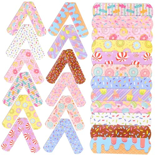 Beavorty 60 piezas Parches Hemostáticos Adhesivos Infantiles Unidades Apósitos Transpirables y Flexibles con Diseño de Dibujos Animados para Protección de Heridas y Cortes Dedos Prácticos