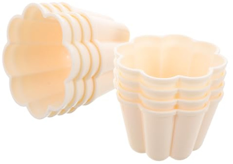 WEKADRIN Jelly and Pudding Moulds Set of 8 Plastic Individual Dessert and Baking Moulds Flower Shape for Homemade Cakes, Panettone and Egg Tart Baking, Kitchen Use