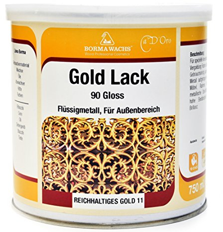 GOLD-LACK für Restauratoren, Profis und Sie mit Goldeffekt (750ml, Aussenbereich)
