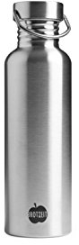 Brotzeit 9120084850153 Trinkflasche Wasserflasche Flasche aus Edelstahl 750ml, Silber