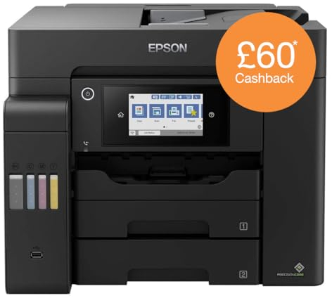 Epson EcoTank ET-5800 A4 Hochleistungs-Tinten-Drucker, Scannen/Kopieren/Faxen, mit bis zu 2 Jahren Tinte im Wert von Tinte im Lieferumfang enthalten