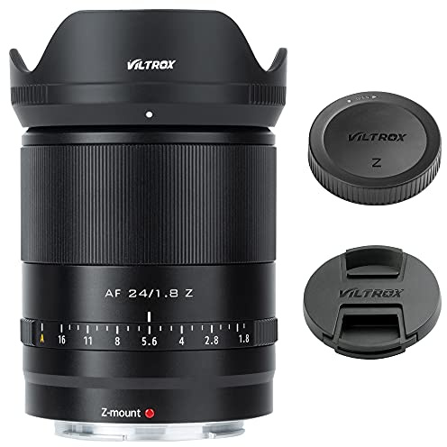 VILTROX 24mm F1.8 Wide Angle Lens Auto Focus Full Frame Prime Lens Compatible with Nikon Z-Mount Cameras Z fc Z7 II Z6 II Z5 Z6 Z7 Z50 Black