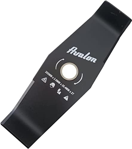 Avalon - Disque Universel à 2 Pointes pour débroussailleuse ou Tondeuse à Gazon, Lame de Coupe buisson ou végétation Dense, Acier de 3 mm (205 x 3 mm)