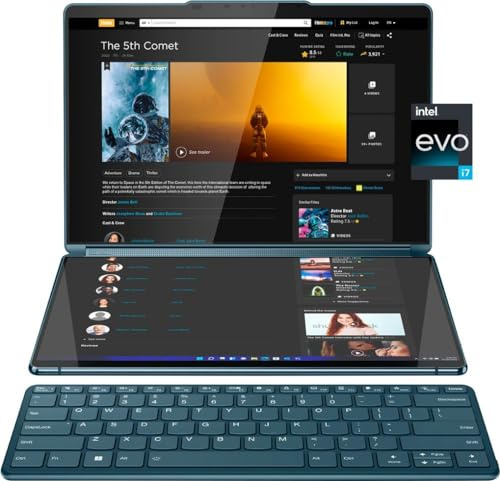 Lenovo Yoga Book 9i 2-in-1 13.3 2.8K Dual Screen OLED Touch Laptop - Intel Core i7-1355U with 16GB Memory - 1TB SSD - Tidal Teal - US Version