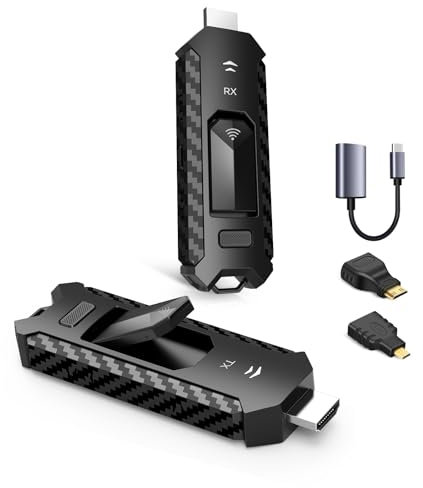 Wireless HDMI PRO- Transmitter and Receiver, Portable Multi-TVs Extender Kit, Plug and Play, Heat-Control, 5.8G/2.4G @60Hz 165FT/50M, Wirelessly Stream Video/PPT from Laptop to Multiple HDTVs/Monitors