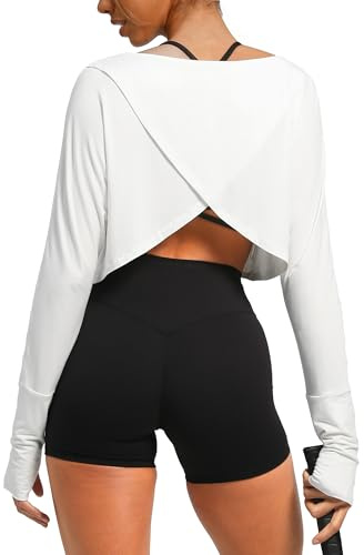 Navneet Dam, sport, långärmad tröja med slits, överlappning, sporttoppar, fitness, funktionell skjorta, löpskjorta, vandringströja, utomhus, Vit överlappning långärmad, M