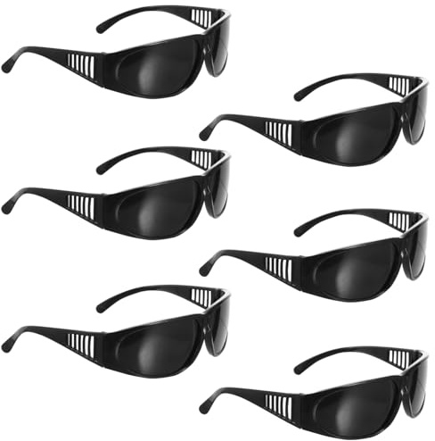 LALAFINA 6 piezas Gafas de Soldadura de Seguridad Lentes Antirrayaduras y Antivaho Protección UV Gafas Protectoras Ajustables para Soldador Color Negro