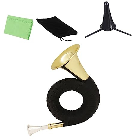 UTHCLO Professionelles Waldhorn mit Klarem Klaren Ton aus Messing Blasinstrument und Glänzend Polierter Oberfläche Zufällige Farbe zum Spielen Jederzeit und Überall