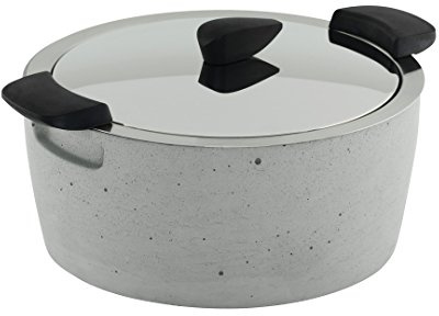 KUHN RIKON 35025 Thermokochgeschirr HOTPAN Monument Servierkasserolle grau 3L/22cm, dampfgaren, warmhalten, Energie sparen