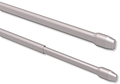 Interdeco Vitragestangen/ausziehbare Scheibenstangen Silber-Grau (2 Stück), 50-80 cm