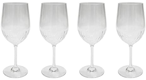 Via Mondo campeggio Set da Bicchieri Da Vino, Policarbonato, 225 ML, lavabile in lavastoviglie