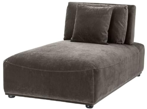 Casa Padrino Luxus Chaiselongue Grau/Schwarz 93 x 158 x H. 83 cm - Liegesessel mit Rückenlehne und 2 Kissen - Wohnzimmer Möbel