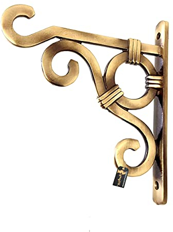 Two Moustaches Ethnische Wandlaterne aus Messing, geschnitzt, 15,2 x 2,5 x 17,8 cm, Braun, 1 Stück