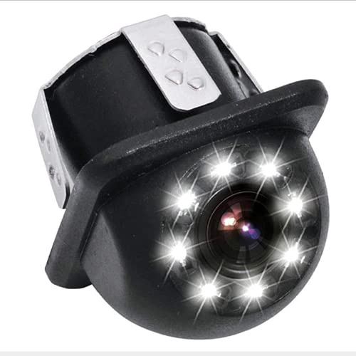 TOTMOX H846696 - Telecamera di retromarcia per auto, 12 V, HD, impermeabile, telecamera posteriore CMOS per auto, mini furgoni, con 8 LED a visione notturna a infrarossi, grandangolo di 170 gradi