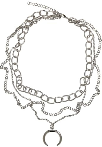 Urban Classics Unisex Halskette Open Ring Layering Necklace, Modeschmuck Kette für Männer und Frauen mit Ring Anhänger, Länge 48 cm