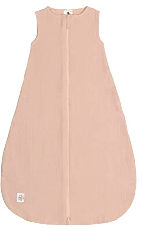 LÄSSIG Baby Sommerschlafsack ohne Ärmel Muslin Baumwolle GOTS zertifiziert unisex/Muslin Sleeping Bag powder pink, Größe 62/68 3-6 Monate