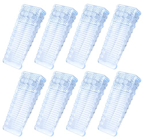 Romon 8 Pezzi Cuneo Fermaporta Antiscivolo, Fermaporta Pavimento Trasparentee per Porta e Finestra, con Altezza Regolabile, Protezioni per Pareti, Pavimento