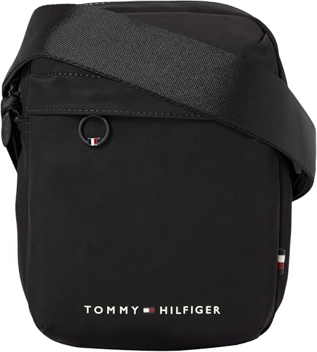 Tommy Hilfiger Herren Crossbody Bag Tasche Skyline Mini Reporter Mittelgroß, Schwarz (Black), Onesize