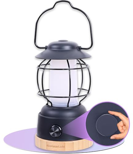 Outdoor LED Camping Laterne Abenteuerlicht - wetterfeste Akku Campinglampe mit bis zu 200h Leuchtdauer, stufenlos dimmbar, 2 Farbtemperaturen - gemütlich & erfrischend, 390 Lumen, USB wiederaufladbar