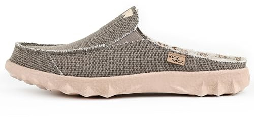 Kickback Chaise Classic Mules da Uomo Senza Tallone – Zoccoli in Tela Casual Slip‑On – Scarpe Estive Comode per Interni ed Esterni, Spiaggia e Viaggio con Suola Antiscivolo – Bruno Brown, EU 44