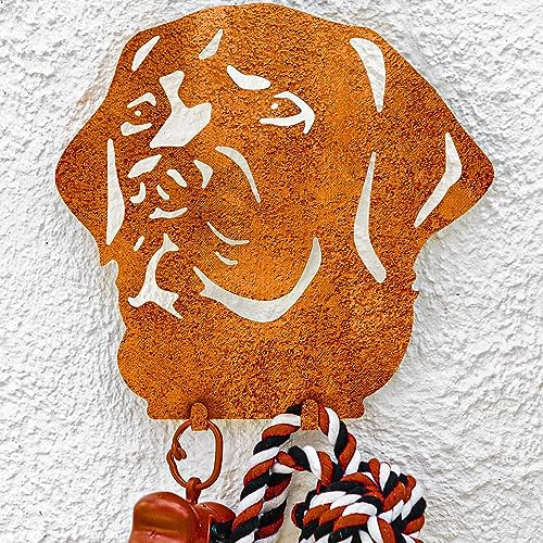 Labrador Dog Lead Hook Holder Retriever Pet Leash Coat Hanger Accessories Collar Wall Storage Lover Owner Gift Puppy Birthday Present Dog Portrait Ornament (Dog Lead Hook - Natural Oxidised)